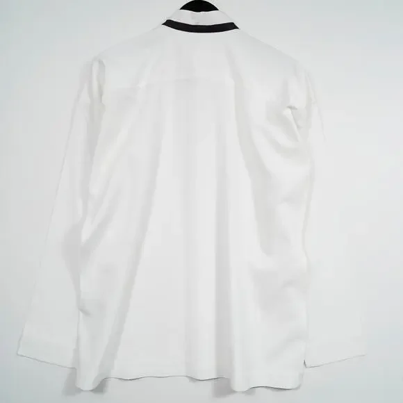 Homme Plisse Issey Miyake White Shirt Bow Tie Collar Print Size 2 Japan